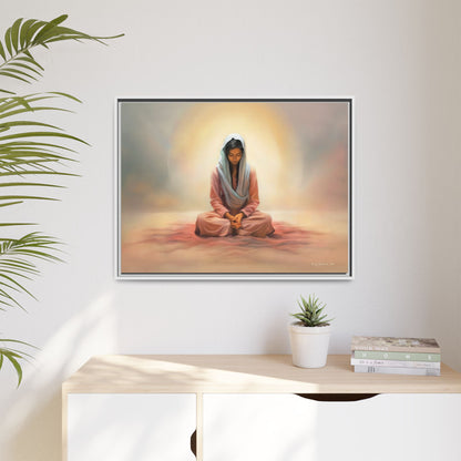 Stillness Christian Matte Canvas Print Artwork Framed, Female Discipleship Meditation Art, Stillness Artwork, Stillness Artwork, Framed (Multi-color)