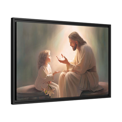 You Are The Light Fine Art Canvas Print, Framed, Picture of Jesus, Christian Gift, Christian Art, Jesus Christ Art with Child, Framed