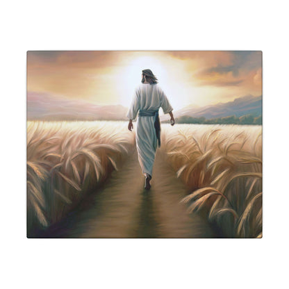 Called To Serve, Fine Art Canvas Print, Missionary Gift, many sizes, Jesus Christ walking through a wheat field, Christian Art