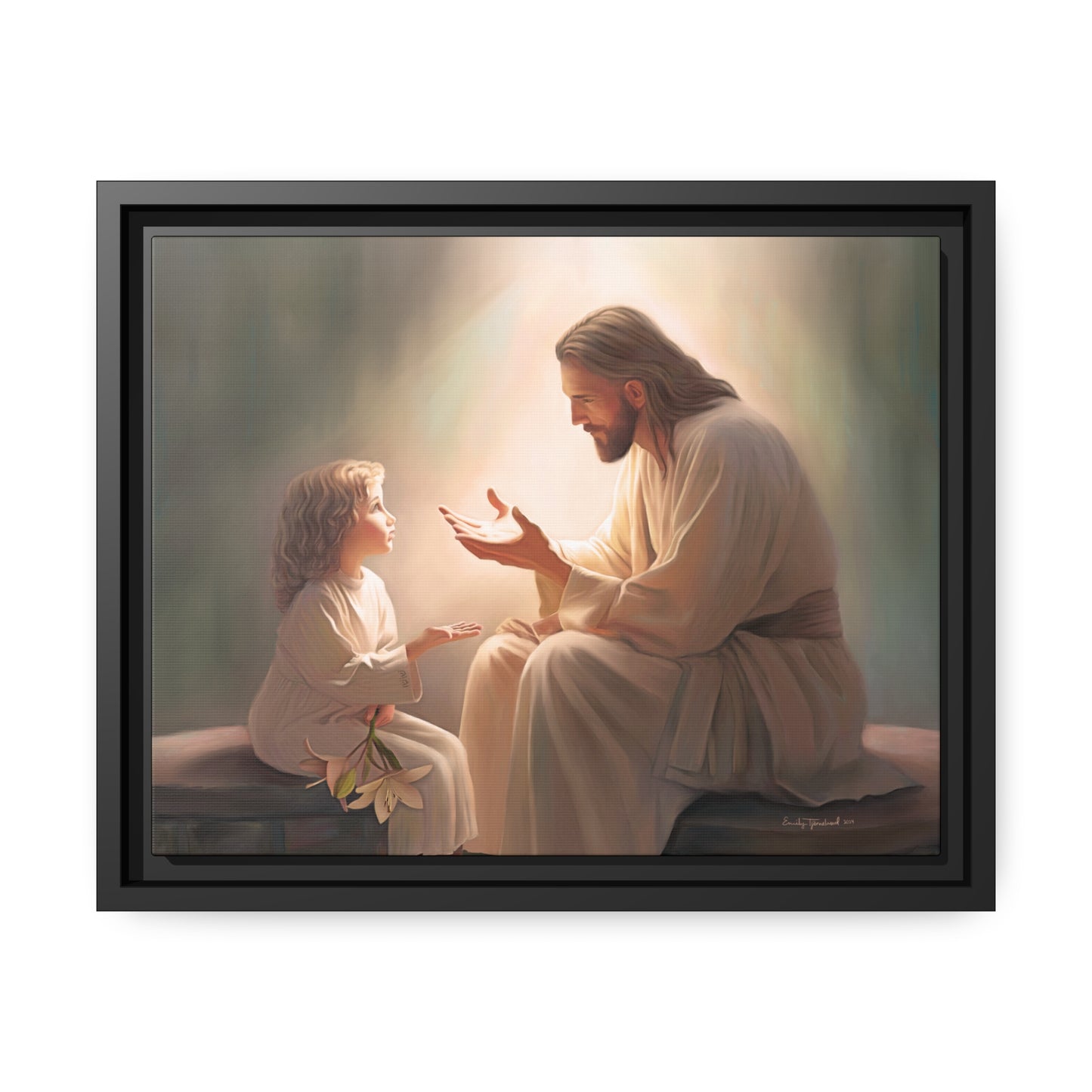 You Are The Light Fine Art Canvas Print, Picture of Jesus, Christian Gift, Christian Art, Jesus Christ Art with Child