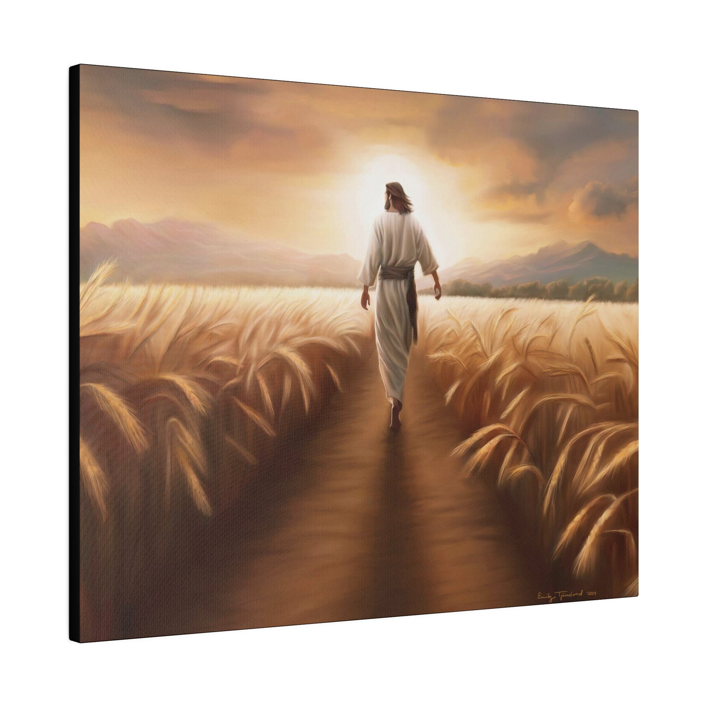 Called To Serve, Fine Art Canvas Print, Missionary Gift, many sizes, Jesus Christ walking through a wheat field, Christian Art