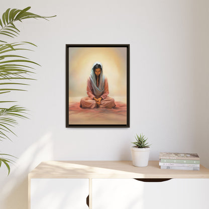 Stillness Canvas Print Artwork, Framed Wall Decor, Female Discipleship, Serene Stillness Painting, Multi-color Matte Picture