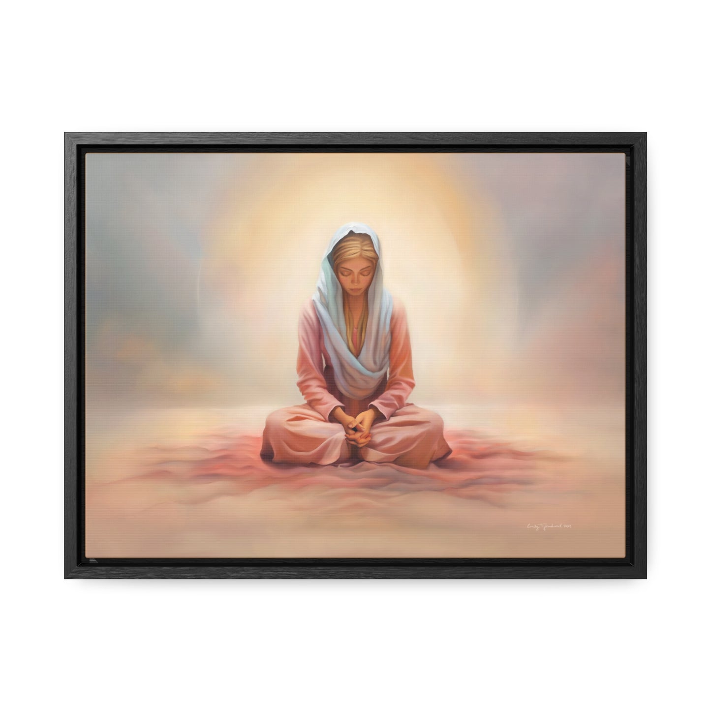 Stillness, Blonde, Fine Art Canvas Print, Beautiful Spiritual Artwork, Gift for Her, Female Discipleship