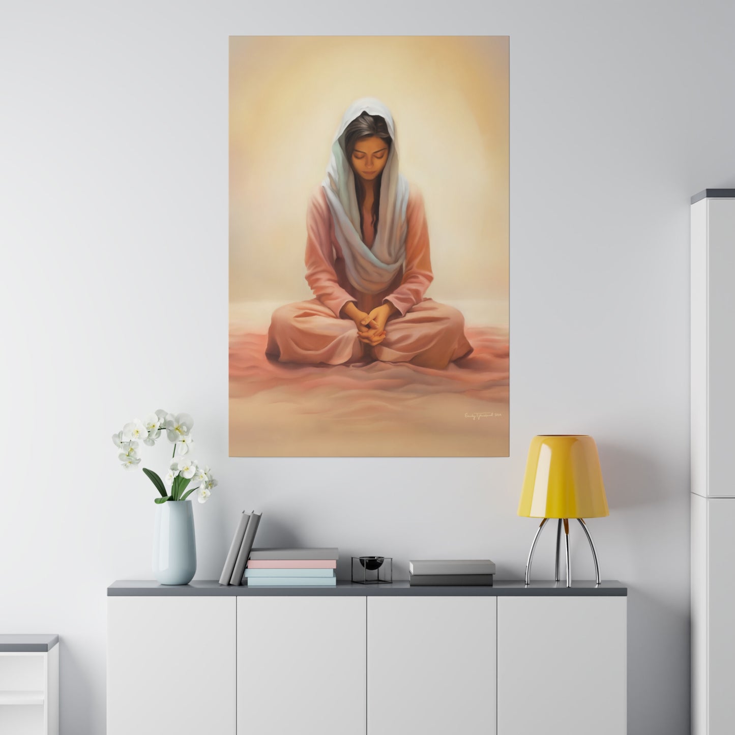 Stillness Fine Art Canvas Print, Spiritual Art, Gift for Her, Christian Artwork, Home Gift, Religious Artwork, Female Discipleship