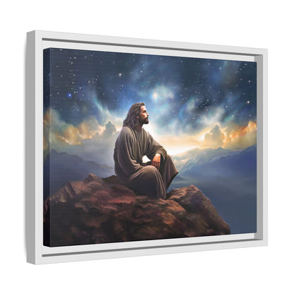 Jesus With The Stars, Framed Fine Art Canvas Print of Handmade Art, many sizes, Christian Art, Christian Gifts