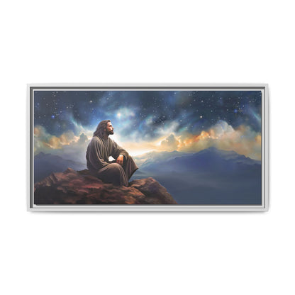 Jesus With The Stars, Framed Fine Art Canvas Print of Handmade Art, many sizes, Christian Art, Christian Gifts