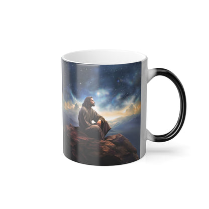 Jesus with The Stars Fun and spiritual Color Morphing Mug, Missionary Gift, Christmas Gift, Jesus Cup, Jesus Gift, Christian gift, 11oz