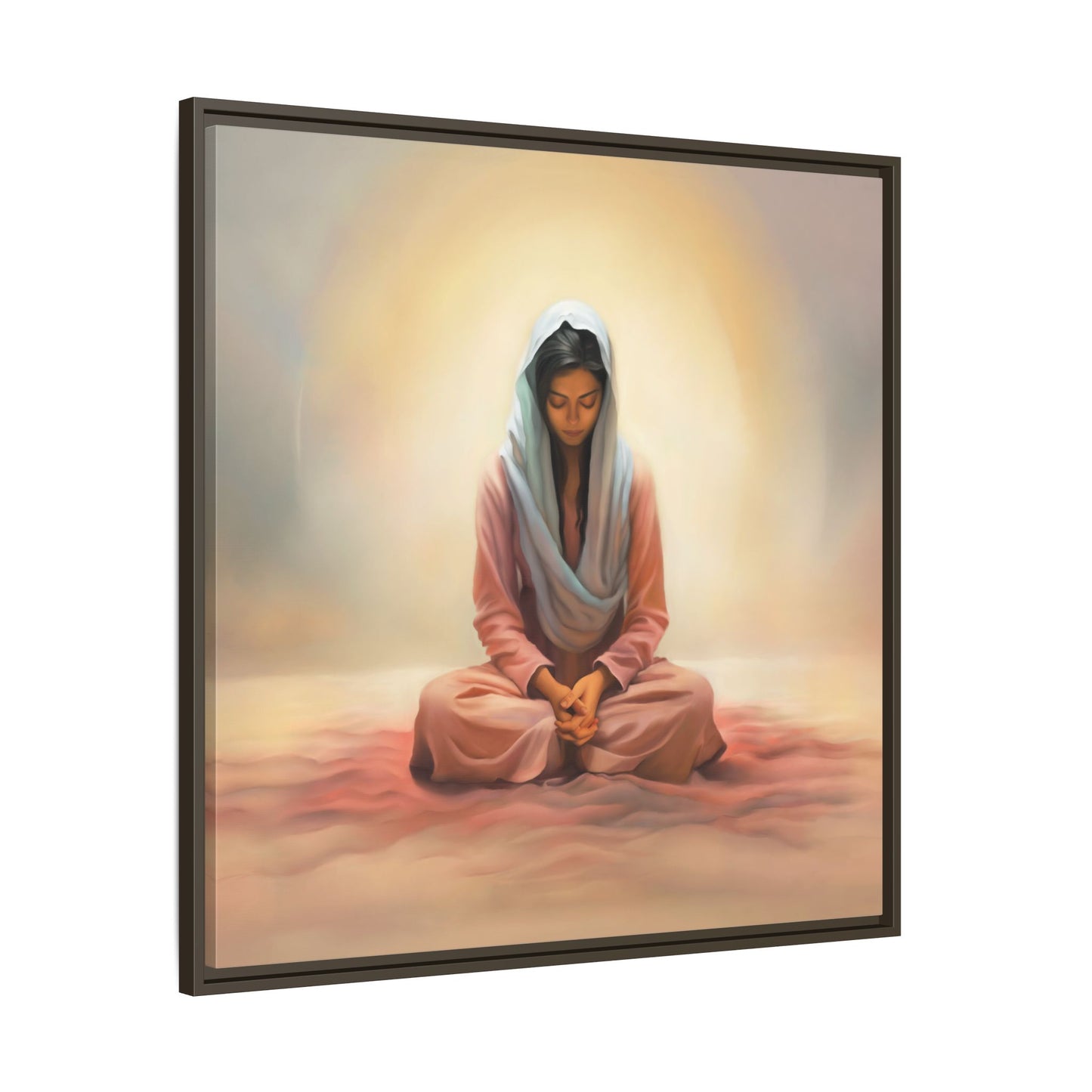 Stillness Christian Matte Canvas Print Artwork Framed, Female Discipleship Meditation Art, Stillness Artwork, Stillness Artwork, Framed (Multi-color)