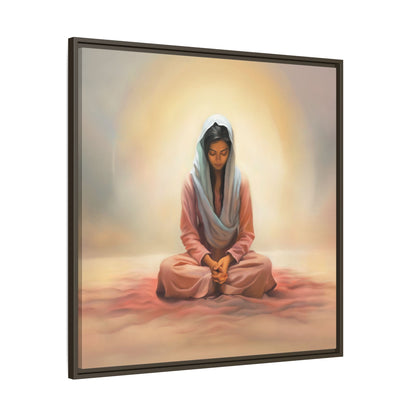 Stillness Christian Matte Canvas Print Artwork Framed, Female Discipleship Meditation Art, Stillness Artwork, Stillness Artwork, Framed (Multi-color)