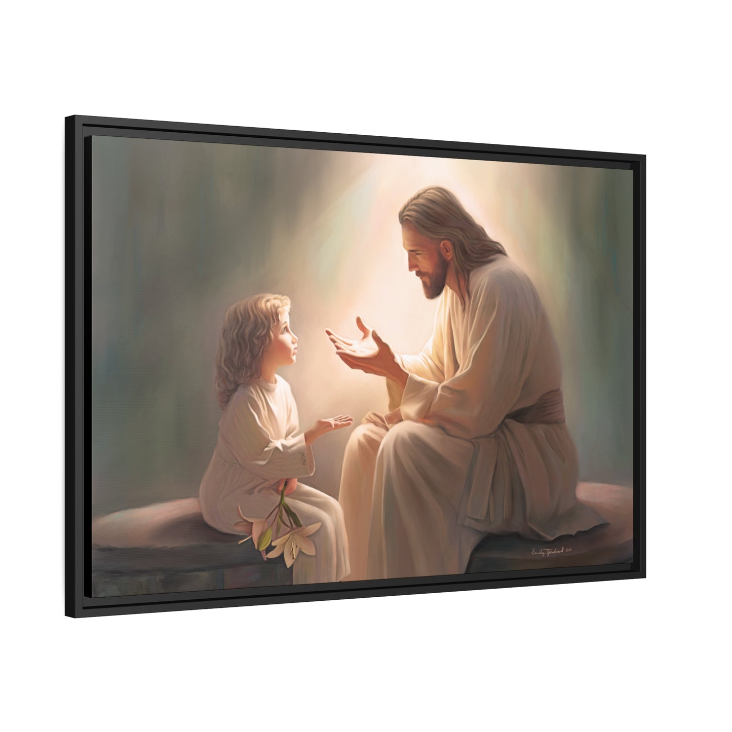 You Are The Light Fine Art Canvas Print, Picture of Jesus, Christian Gift, Christian Art, Jesus Christ Art with Child