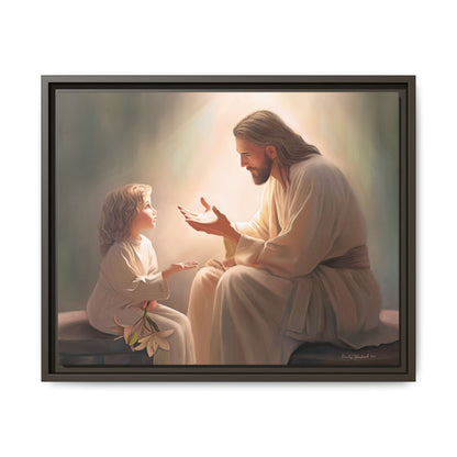 You Are The Light Fine Art Canvas Print, Framed, Picture of Jesus, Christian Gift, Christian Art, Jesus Christ Art with Child, Framed
