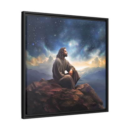 Jesus With The Stars, Framed Fine Art Canvas Print of Handmade Art, many sizes, Christian Art, Christian Gifts
