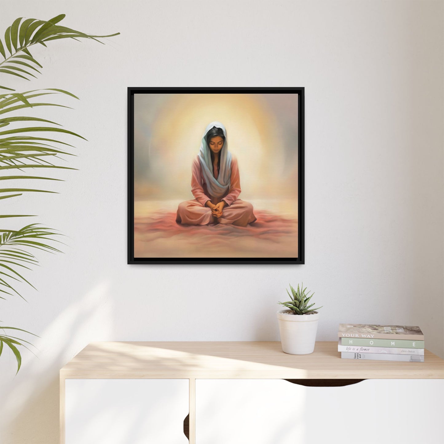 Stillness Canvas Print Artwork, Framed Wall Decor, Female Discipleship, Serene Stillness Painting, Multi-color Matte Picture