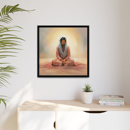Stillness Canvas Print Artwork, Framed Wall Decor, Female Discipleship, Serene Stillness Painting, Multi-color Matte Picture