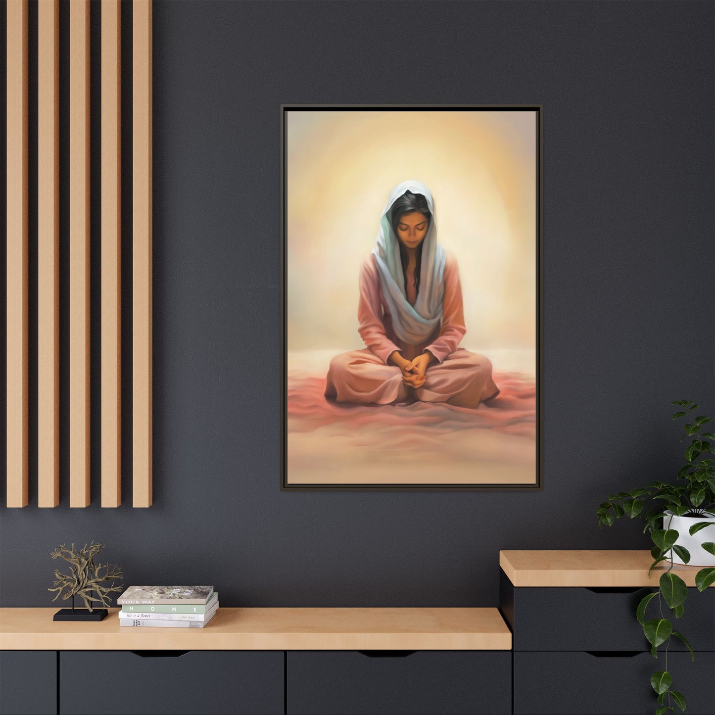 Stillness Canvas Print Artwork, Framed Wall Decor, Female Discipleship, Serene Stillness Painting, Multi-color Matte Picture