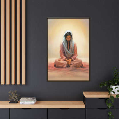 Stillness Canvas Print Artwork, Framed Wall Decor, Female Discipleship, Serene Stillness Painting, Multi-color Matte Picture
