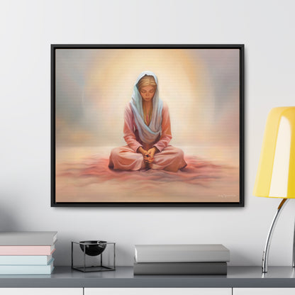 Stillness, Blonde, Fine Art Canvas Print, Beautiful Spiritual Artwork, Gift for Her, Female Discipleship