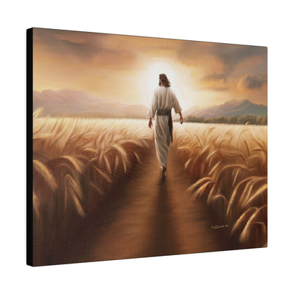 Called To Serve, Fine Art Canvas Print, Missionary Gift, many sizes, Jesus Christ walking through a wheat field, Christian Art