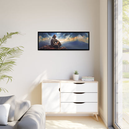 Jesus With The Stars, Framed Fine Art Canvas Print of Handmade Art, many sizes, Christian Art, Christian Gifts