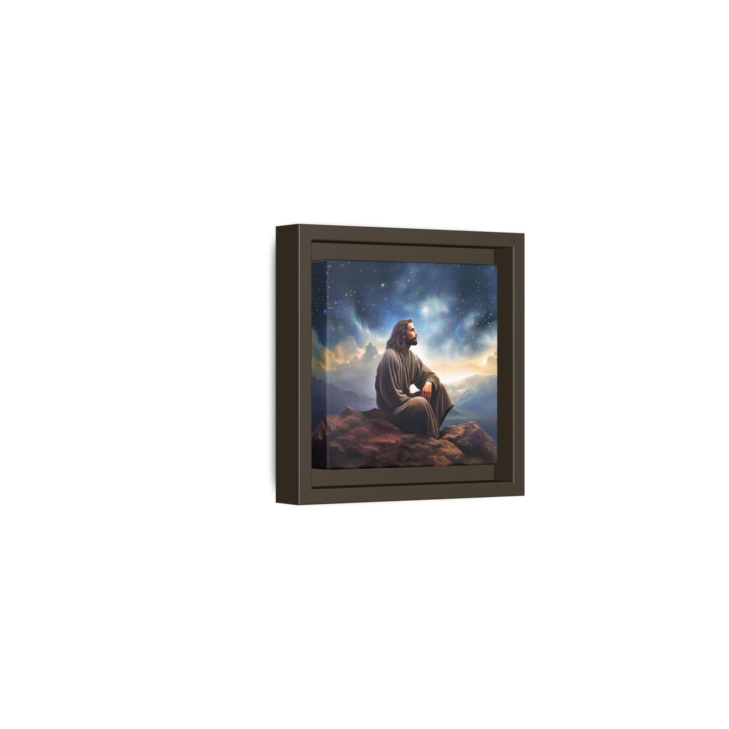 Jesus With The Stars, Framed Fine Art Canvas Print of Handmade Art, many sizes, Christian Art, Christian Gifts