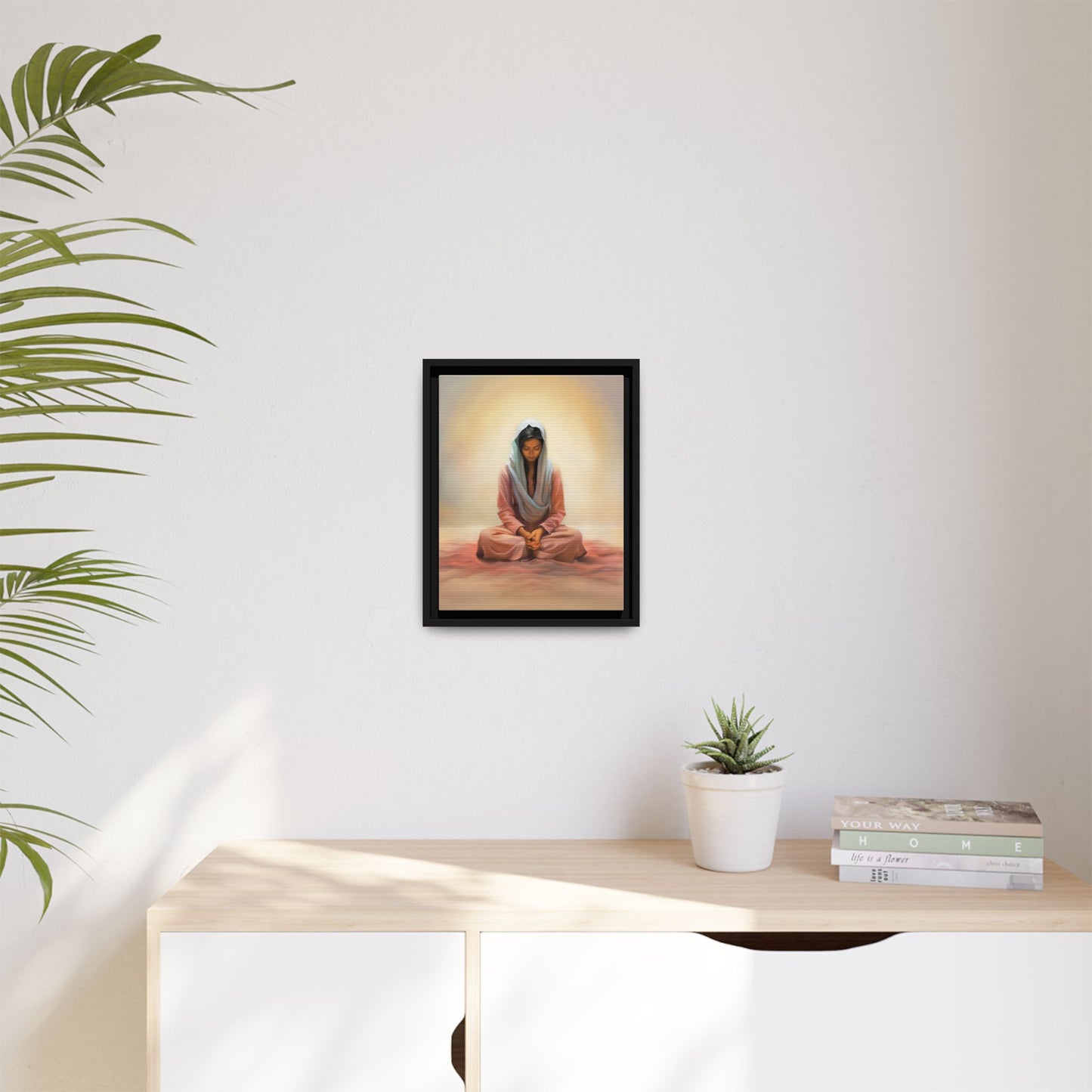 Stillness Canvas Print Artwork, Framed Wall Decor, Female Discipleship, Serene Stillness Painting, Multi-color Matte Picture