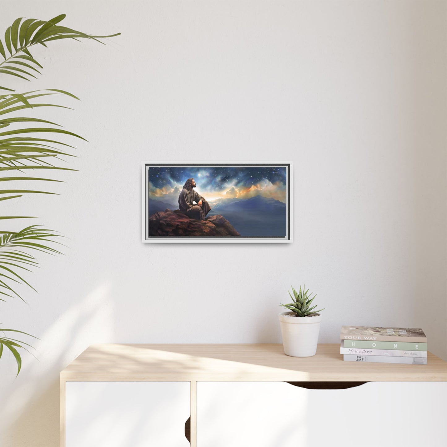 Jesus With The Stars, Framed Fine Art Canvas Print of Handmade Art, many sizes, Christian Art, Christian Gifts