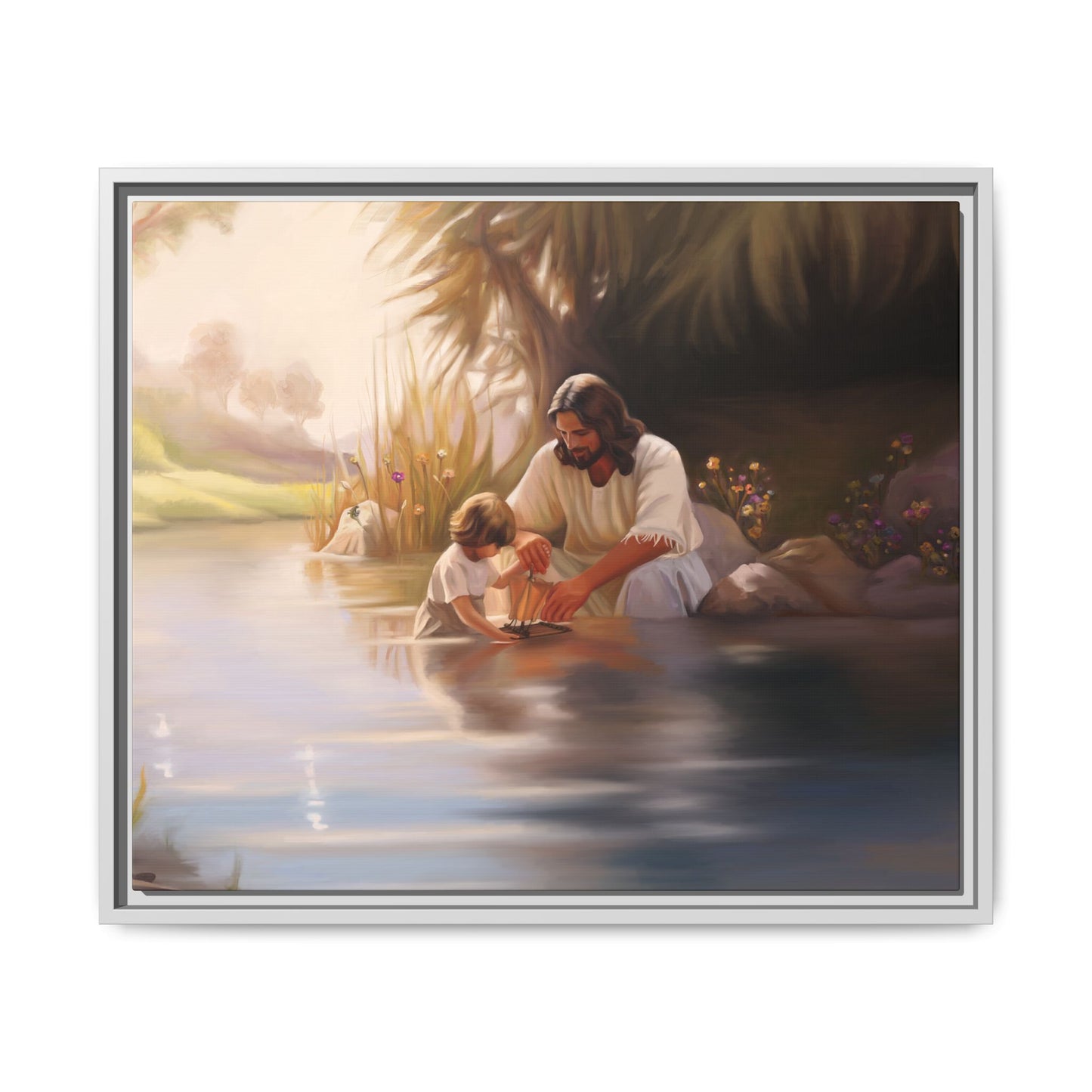 We Are His Children, Jesus Art Handmade art, Jesus Framed Artwork, Missionary Art, Canvas Print Wall Art Framed, Christian Art, Scenic and Landscape art