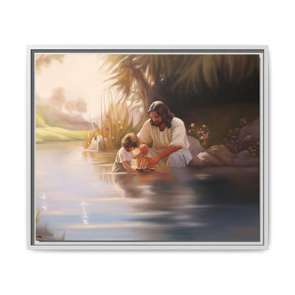 We Are His Children, Jesus Art Handmade art, Jesus Framed Artwork, Missionary Art, Canvas Print Wall Art Framed, Christian Art, Scenic and Landscape art