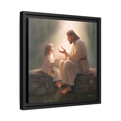 You Are The Light Fine Art Canvas Print, Framed, Picture of Jesus, Christian Gift, Christian Art, Jesus Christ Art with Child, Framed