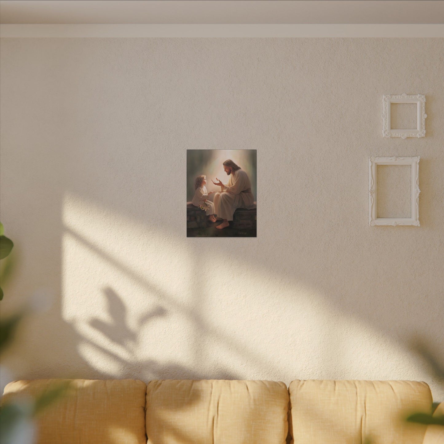 You Are The Light, fine art canvas print, Christian artwork, Jesus with a child, Jesus Christ with a little girl, Consider The Lillies