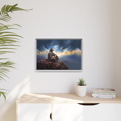 Jesus With The Stars, Framed Fine Art Canvas Print of Handmade Art, many sizes, Christian Art, Christian Gifts