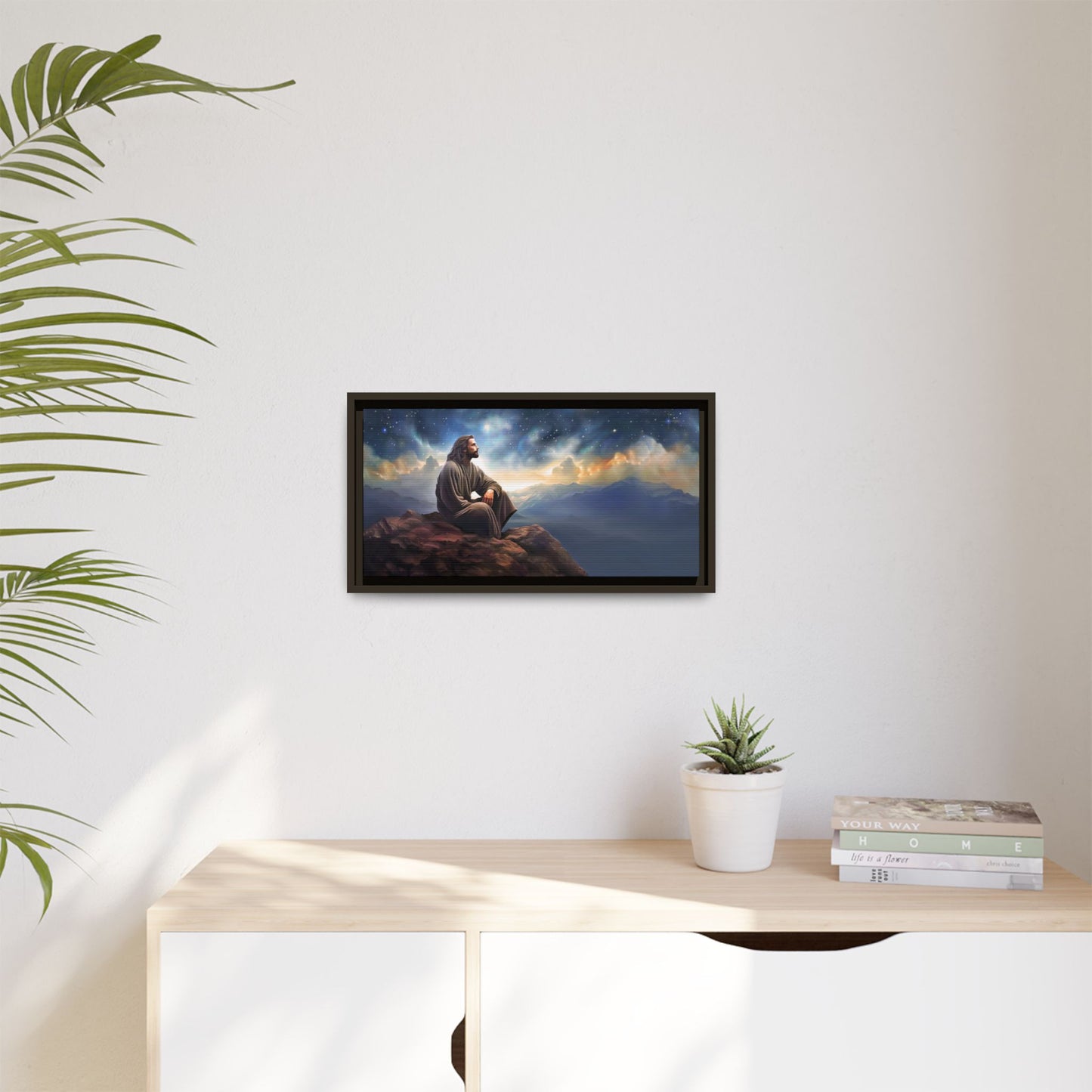 Jesus With The Stars, Framed Fine Art Canvas Print of Handmade Art, many sizes, Christian Art, Christian Gifts