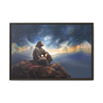 Jesus With The Stars, Framed Fine Art Canvas Print of Handmade Art, many sizes, Christian Art, Christian Gifts
