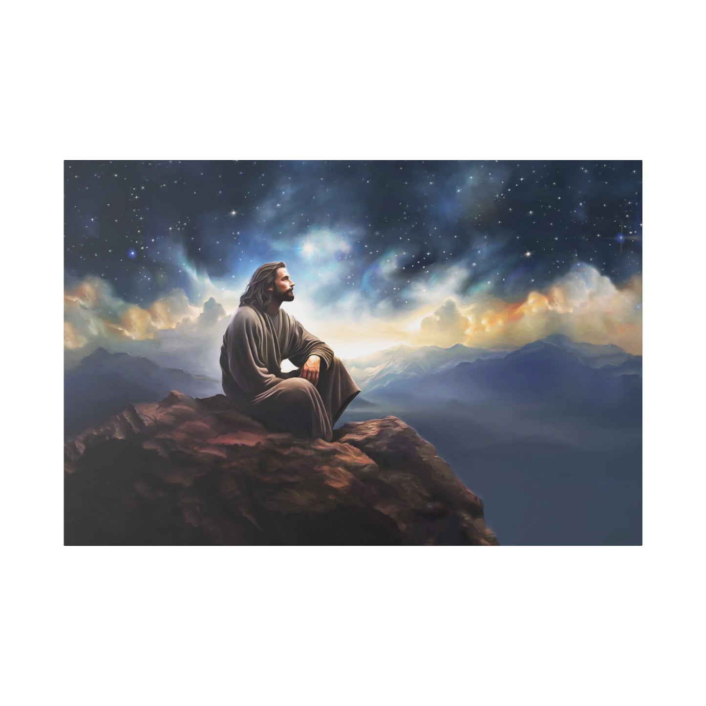 Jesus With The Stars, Fine Art Canvas Print, many sizes, Canvas, Christian Gift, Christian art