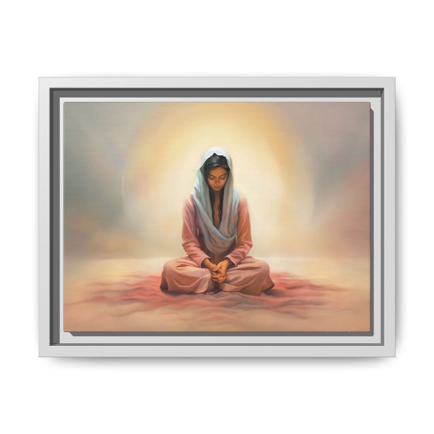 Stillness Canvas Print Artwork, Framed Wall Decor, Female Discipleship, Serene Stillness Painting, Multi-color Matte Picture