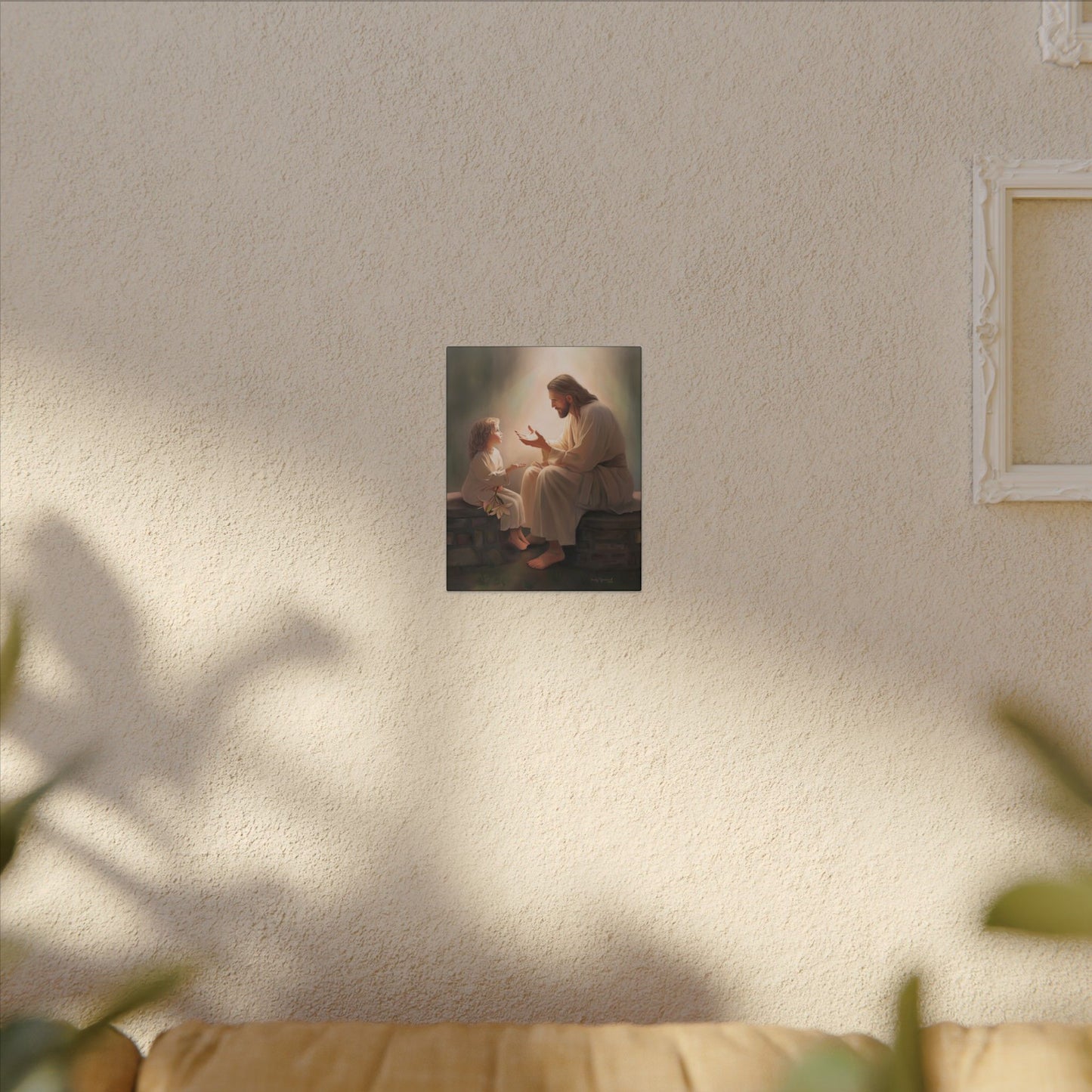 You Are The Light, fine art canvas print, Christian artwork, Jesus with a child, Jesus Christ with a little girl, Consider The Lillies
