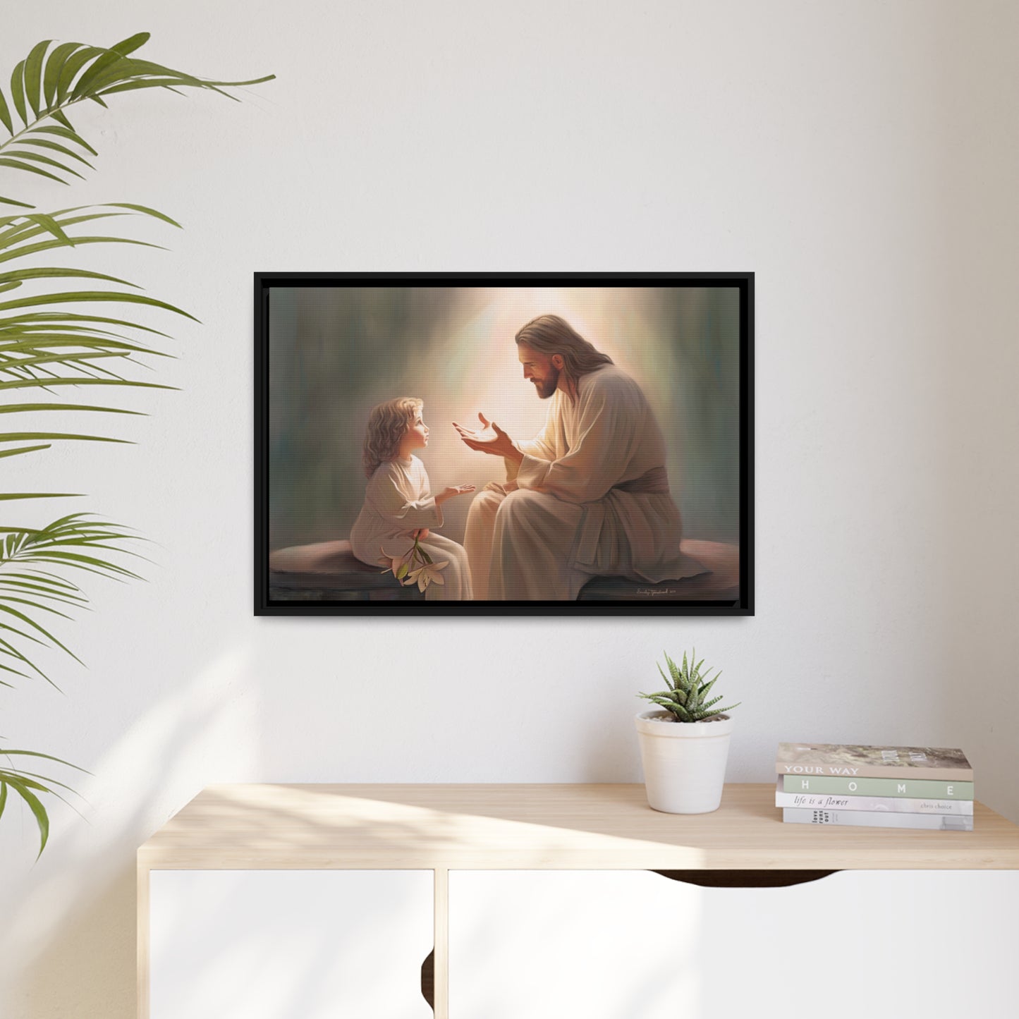 You Are The Light Fine Art Canvas Print, Picture of Jesus, Christian Gift, Christian Art, Jesus Christ Art with Child