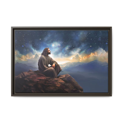Jesus With The Stars, Framed Fine Art Canvas Print of Handmade Art, many sizes, Christian Art, Christian Gifts