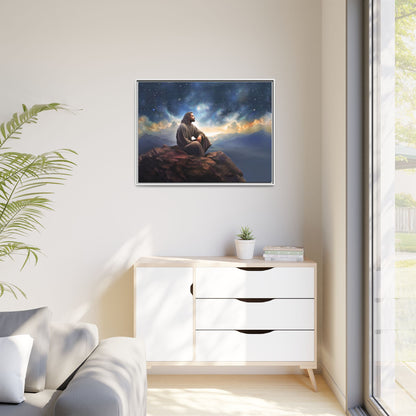 Jesus With The Stars, Framed Fine Art Canvas Print of Handmade Art, many sizes, Christian Art, Christian Gifts