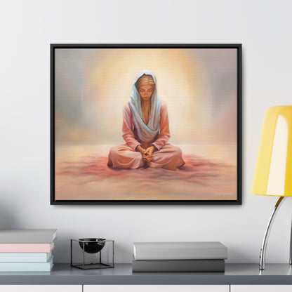 Stillness, Blonde, Fine Art Canvas Print, Beautiful Spiritual Artwork, Gift for Her, Female Discipleship