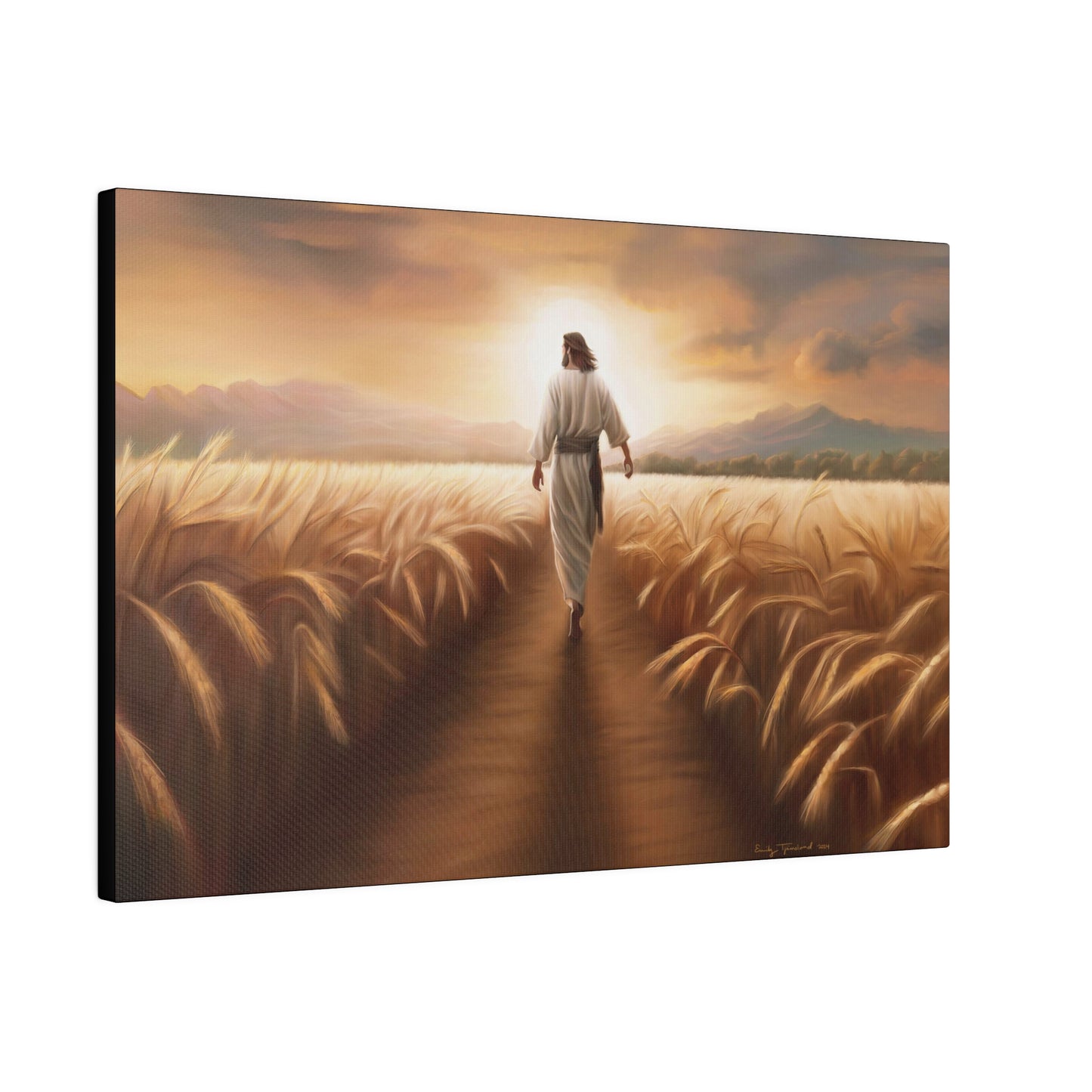 Called To Serve, Fine Art Canvas Print, Missionary Gift, many sizes, Jesus Christ walking through a wheat field, Christian Art