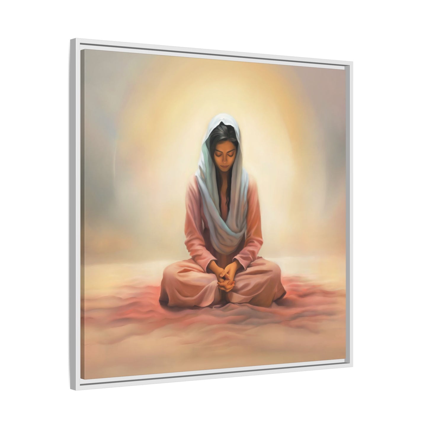 Stillness Canvas Print Artwork, Framed Wall Decor, Female Discipleship, Serene Stillness Painting, Multi-color Matte Picture