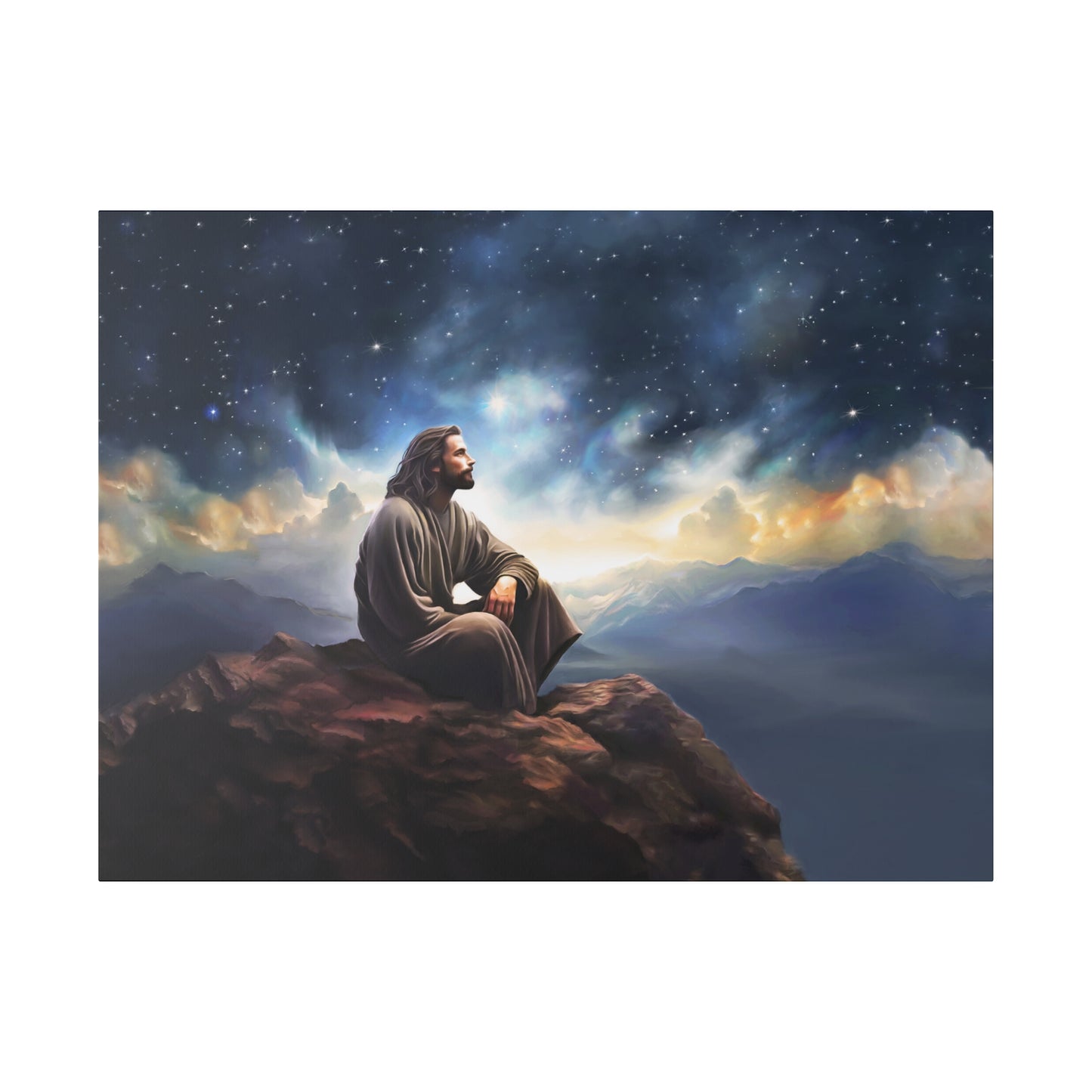 Jesus With The Stars, Fine Art Canvas Print, many sizes, Canvas, Christian Gift, Christian art