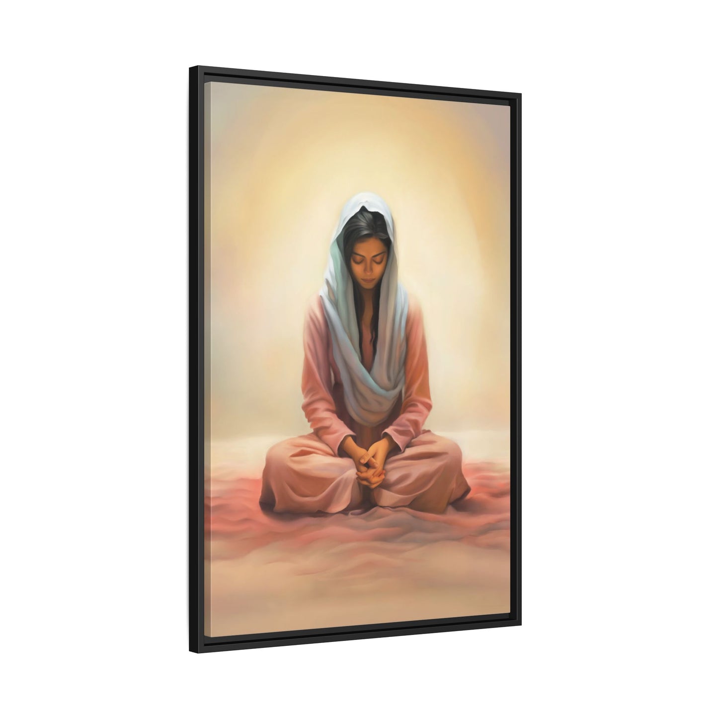 Stillness Canvas Print Artwork, Framed Wall Decor, Female Discipleship, Serene Stillness Painting, Multi-color Matte Picture