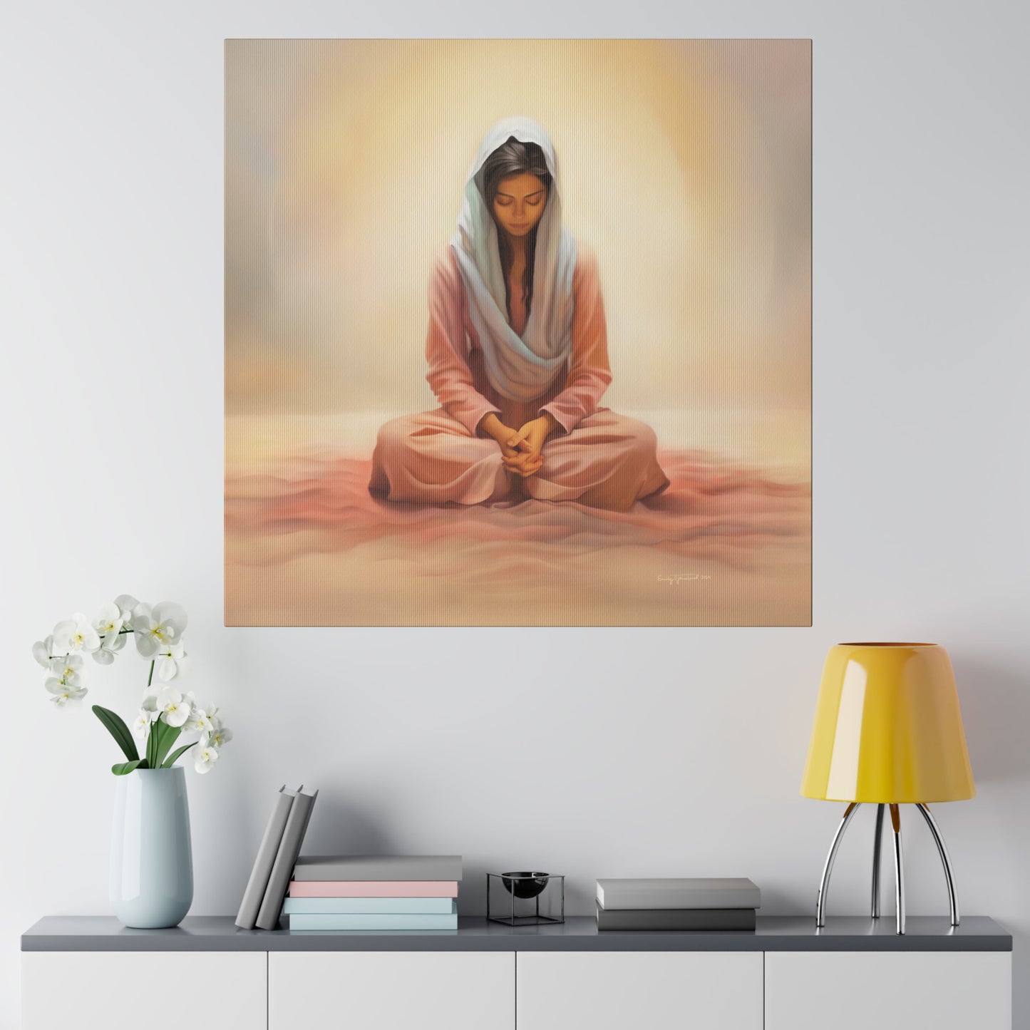 Stillness Fine Art Canvas Print, Spiritual Art, Gift for Her, Christian Artwork, Home Gift, Religious Artwork, Female Discipleship