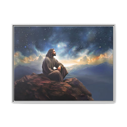 Jesus With The Stars, Framed Fine Art Canvas Print of Handmade Art, many sizes, Christian Art, Christian Gifts