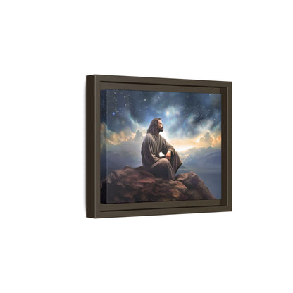 Jesus with The Stars, Canvas Print Art Framed, Jesus Christ Handmade Artwork, Deep Meditative Christian Gift
