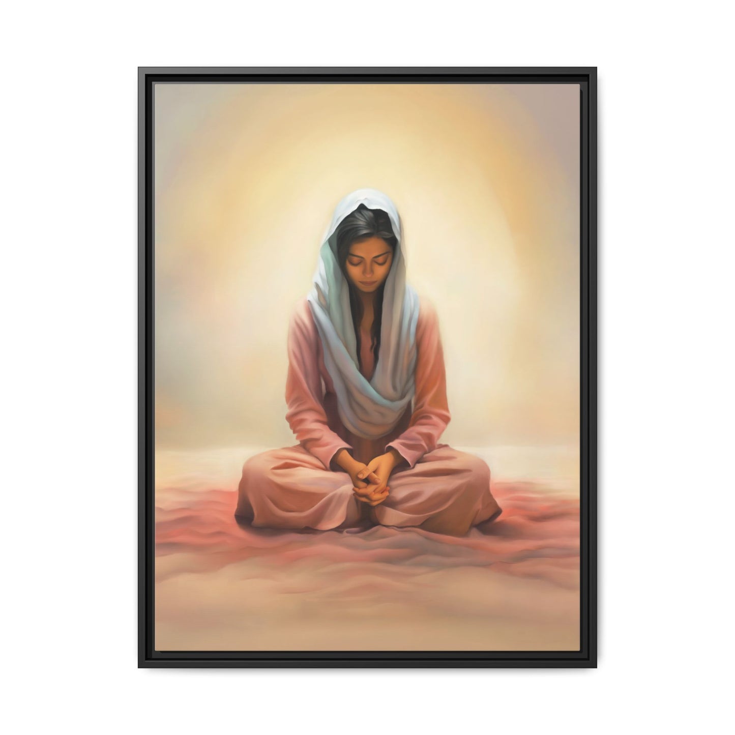 Stillness Canvas Print Artwork, Framed Wall Decor, Female Discipleship, Serene Stillness Painting, Multi-color Matte Picture