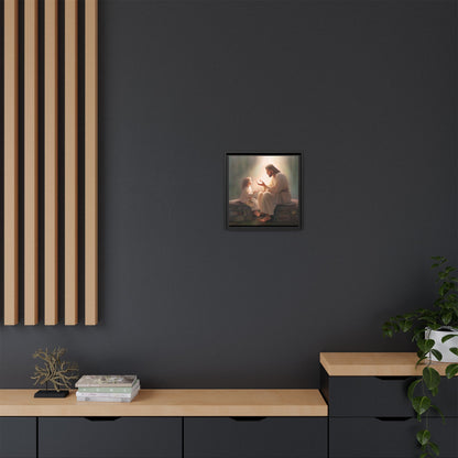 We are His Children, Fine Art Framed Canvas Print, Picture of Jesus, Jesus with a Child, Christian Gift, Christian Art, Jesus Christ Art with Child