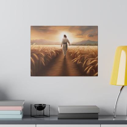 Called To Serve, Fine Art Canvas Print, Missionary Gift, many sizes, Jesus Christ walking through a wheat field, Christian Art